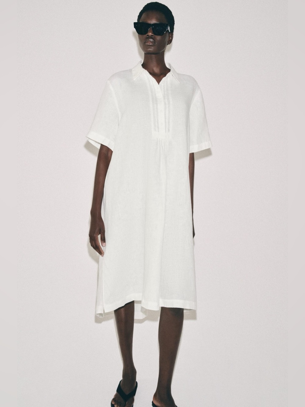 ZARA ZW COLLECTION LINEN SHIRT DRESS